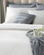 Listra Striped Cotton Satin Duvet Cover Set - Anthracite - King 240x220 cm (view 3)