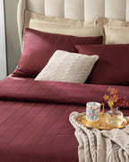 Listra Striped Cotton Satin Duvet Cover Set (view 7)