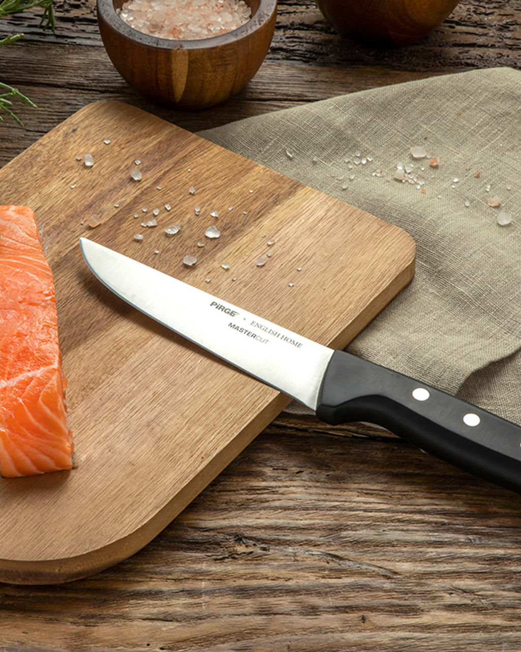 Pirge x English Home Master Cut Steel Meat Knife 14.5 cm Black