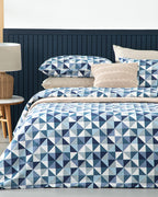 Trigon Cotton King Size Duvet Cover Set 240x220 cm Blue - Gray