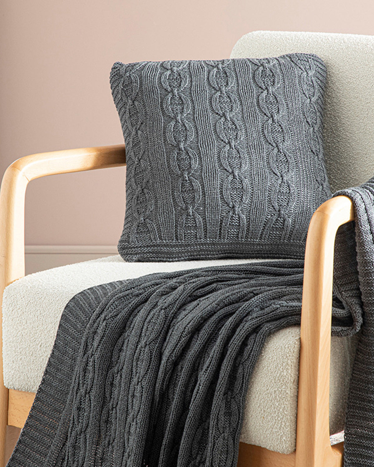 North Pole Knitwear Toss Pillow Cover 40x40 cm Anthracite