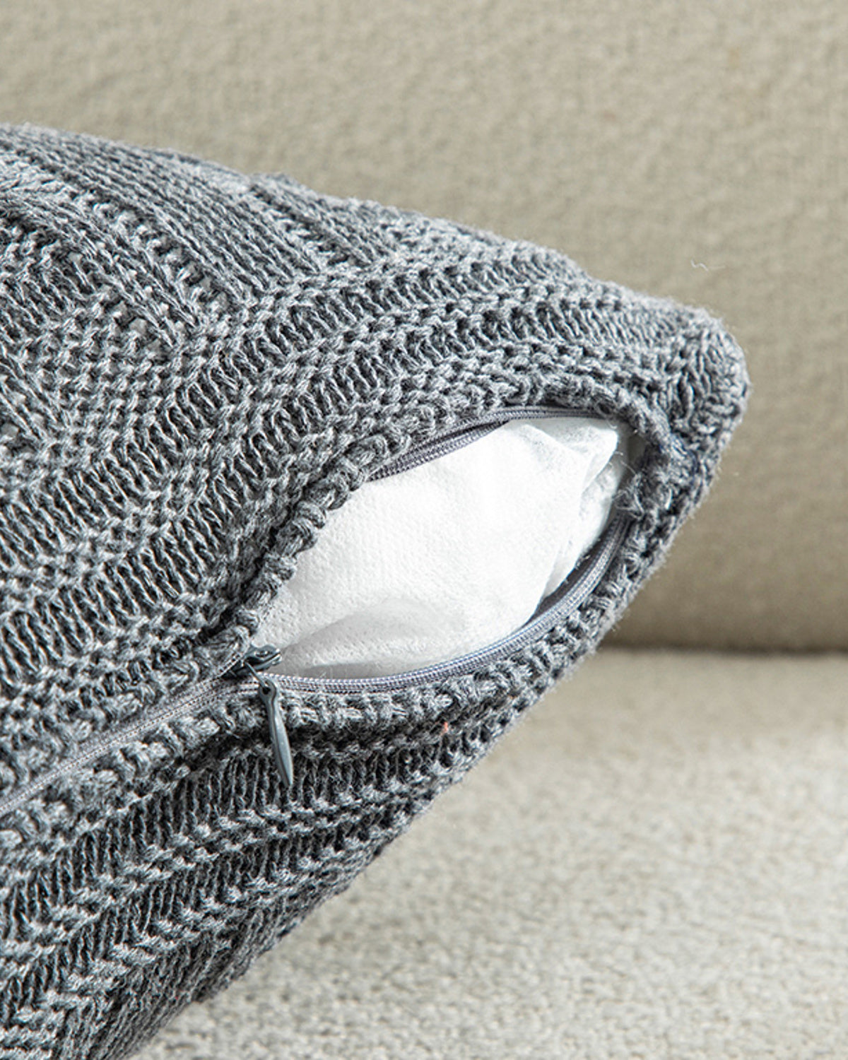 North Pole Knitwear Toss Pillow Cover 40x40 cm Anthracite (view 3)