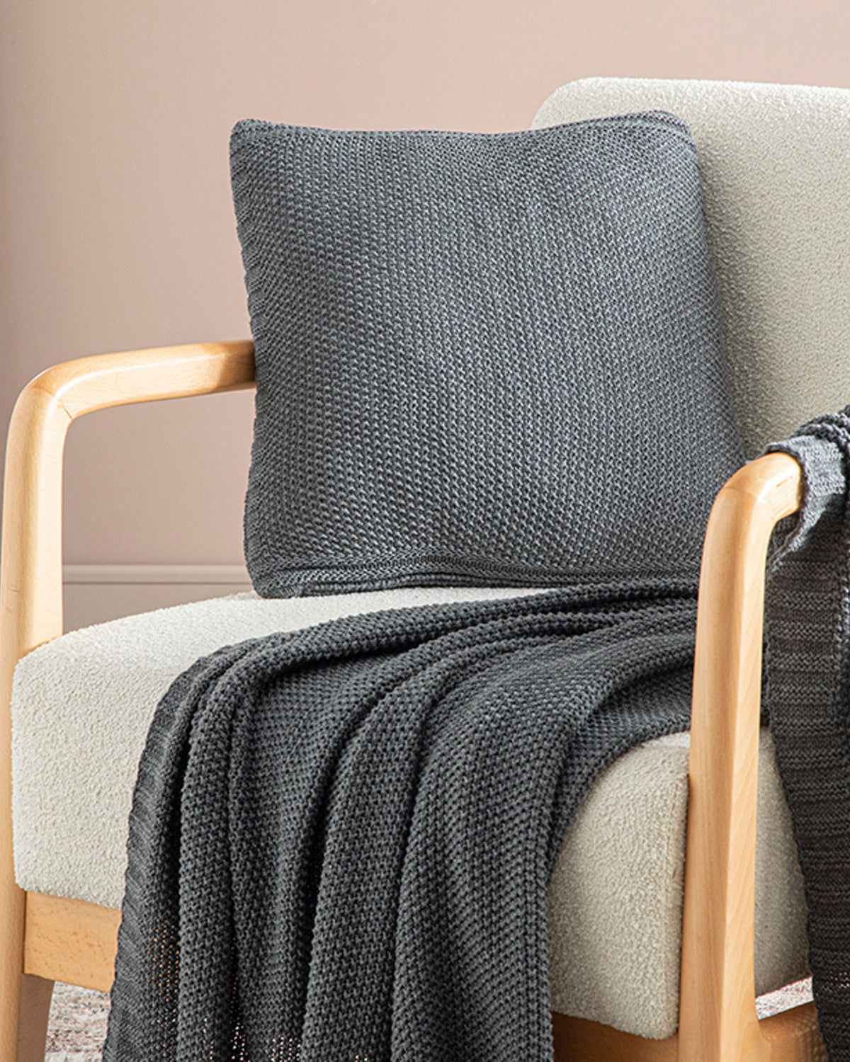 Lerca Knitwear Toss Pillow Cover 40x40 cm Anthracite