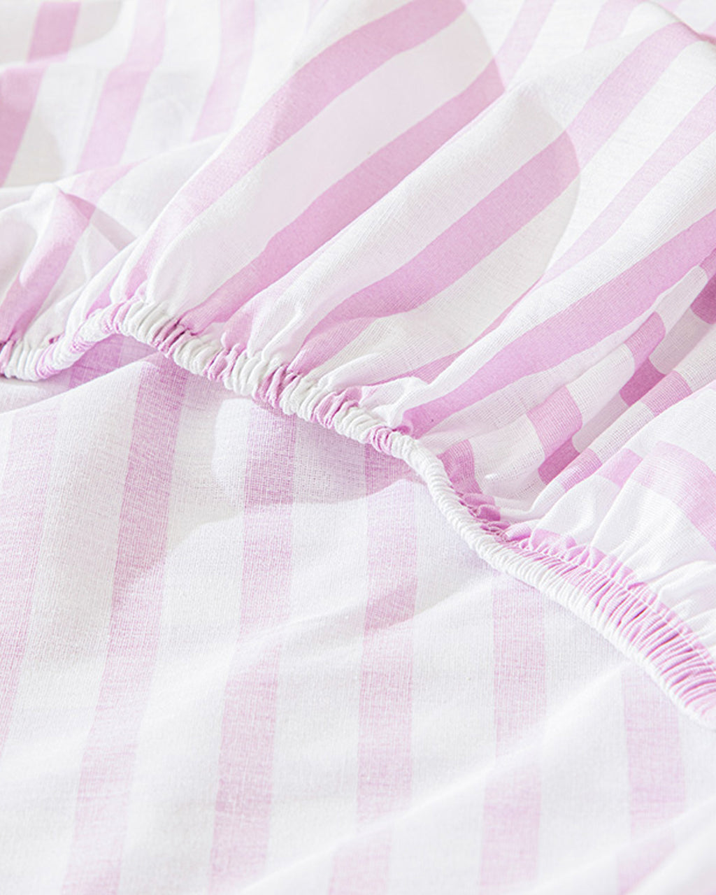Stripe Cotton Kids Fitted Sheet Set 100x200 cm Purple (view 2)