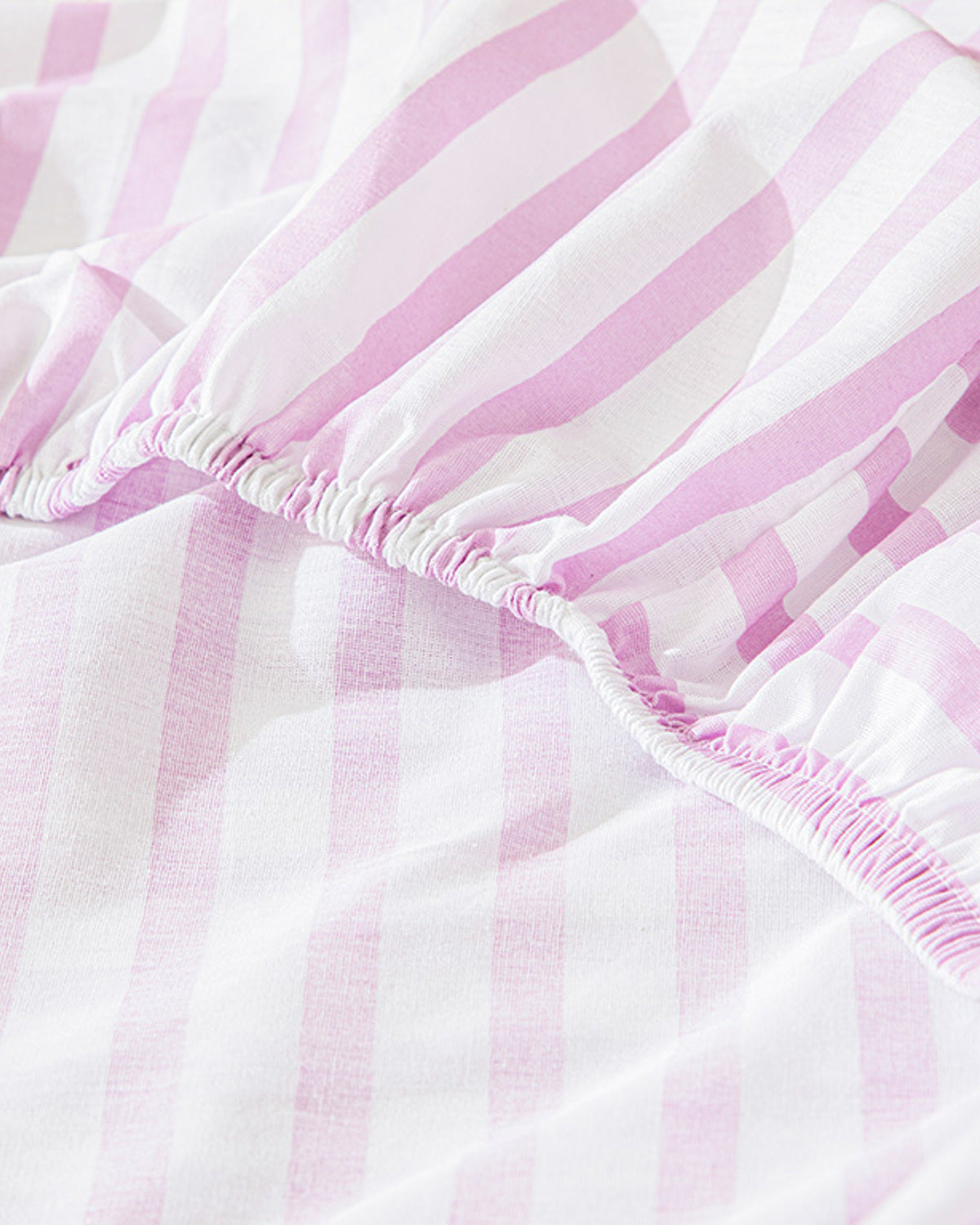Stripe Cotton Kids Fitted Sheet Set 100x200 cm Purple (view 2)