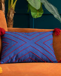 Chelle Handmade Stuffed Cushion Red - Navy Blue - 35x50 cm