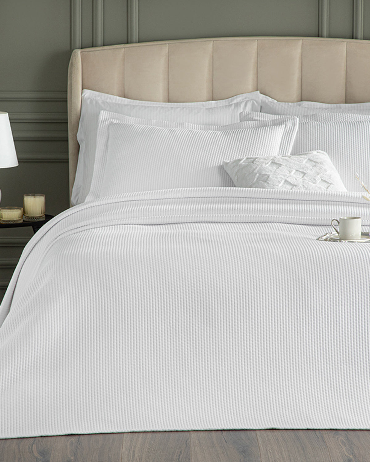 Luxury Cotton Bed Spread Set White (view 5)