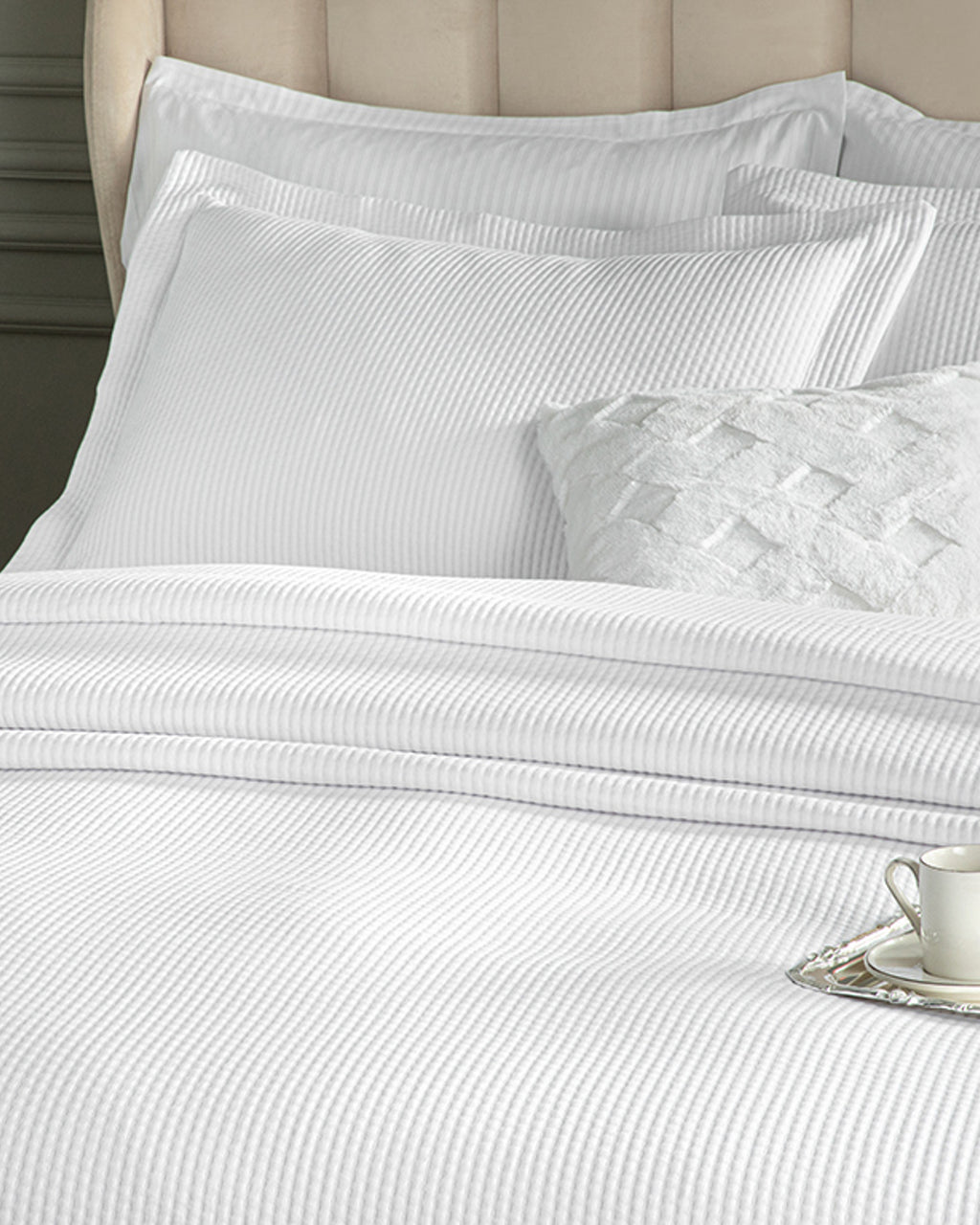 Luxury Cotton Bed Spread Set White (view 6)