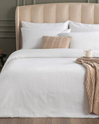 Showy 0;5 cm Emboss Double Size Duvet Cover Set 200x220 cm White