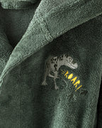Dinosaurs World Triga Embroidered Kids Bathrobe 6-8 Years Green (view 3)