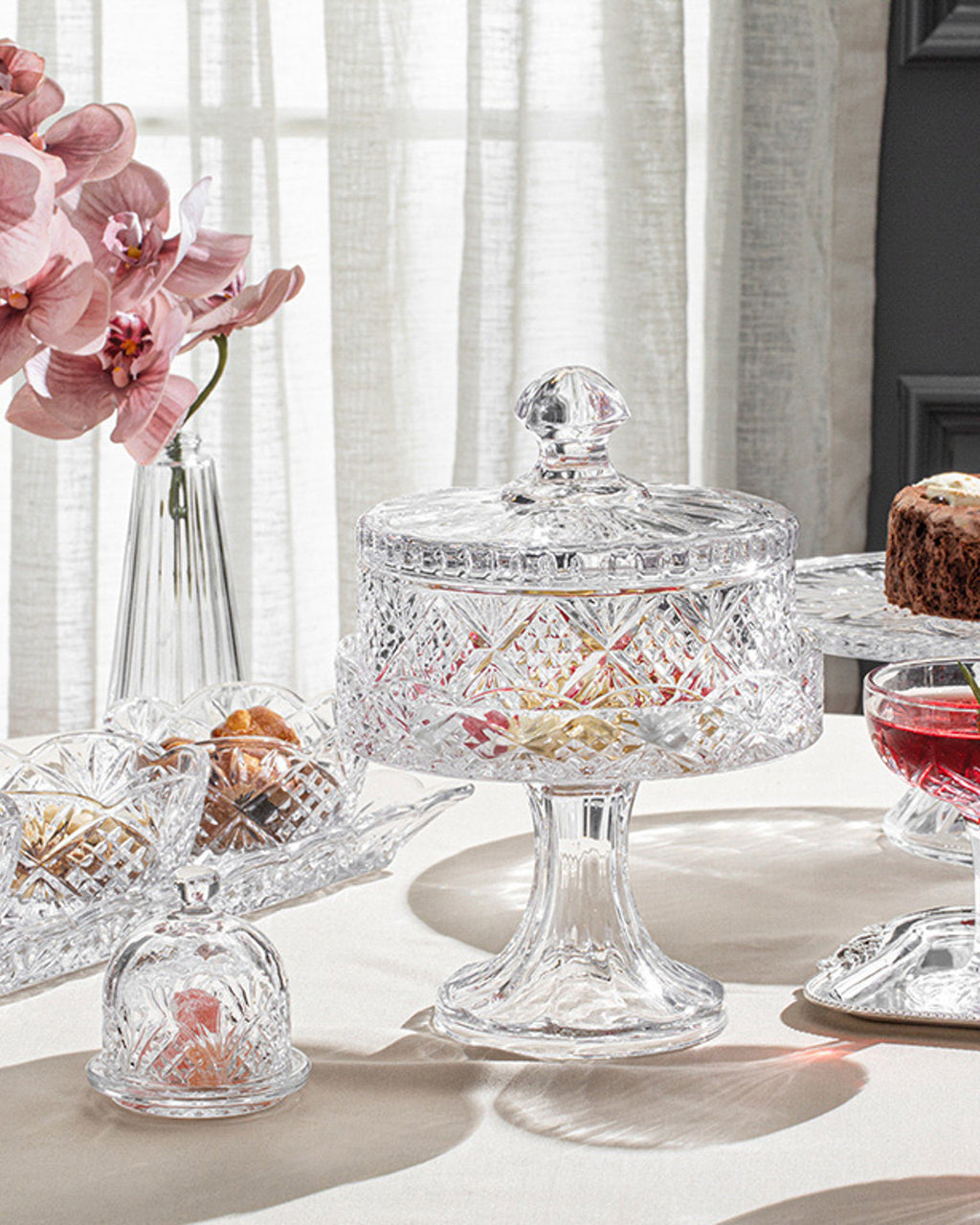 Cosmic Glass Cake Stand 30 cm Transparent (view 3)