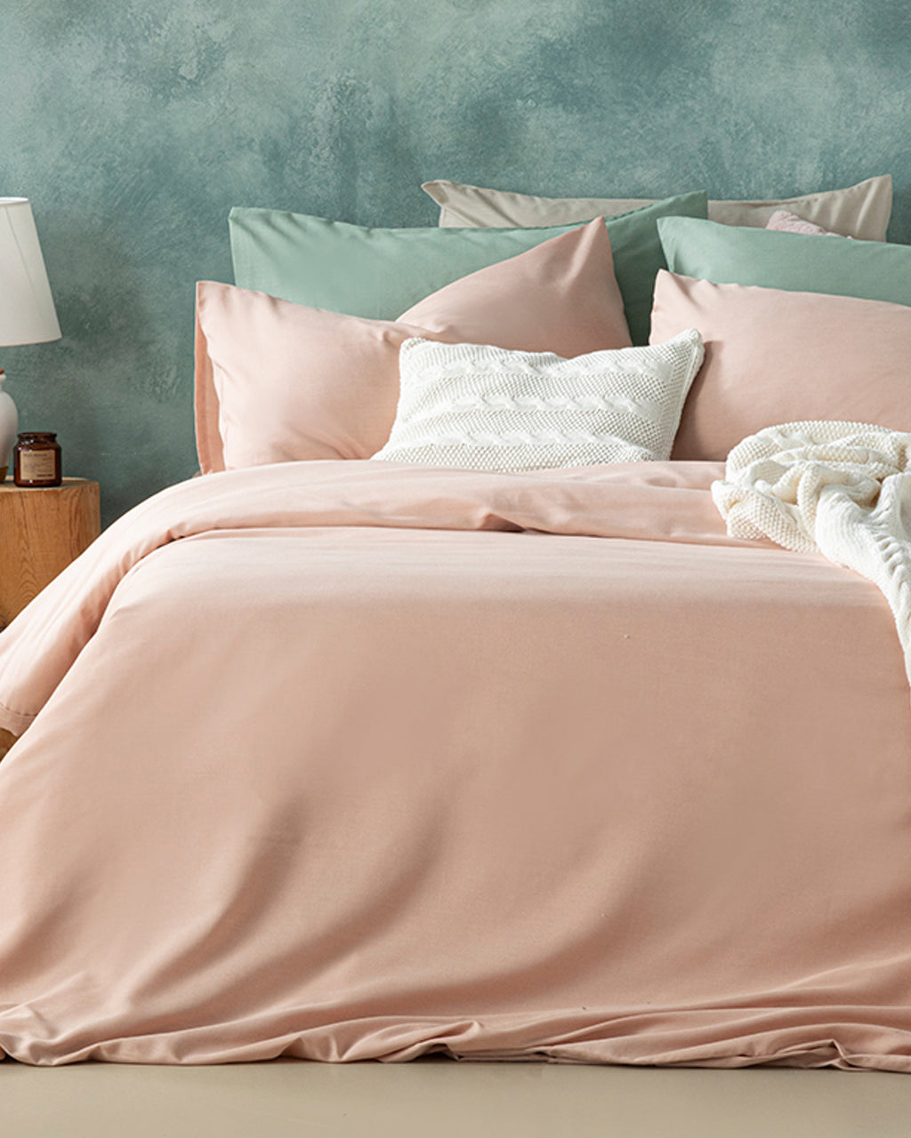 Novella Premium Soft Cotton Duvet Cover Set - Dusty Rose - Double 200x220 cm