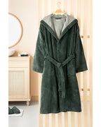 Softy Triga Cotton with Hood Bathrobe S-M Dark Green