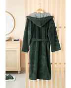 Softy Triga Cotton with Hood Bathrobe S-M Dark Green (view 2)