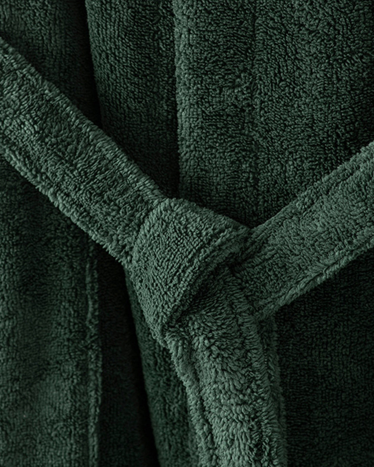 Softy Triga Cotton with Hood Bathrobe S-M Dark Green (view 3)