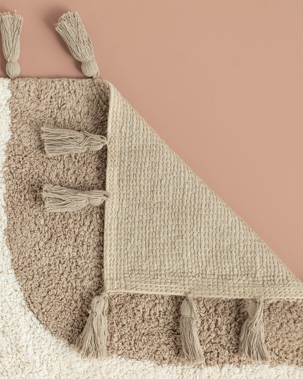 Square Cotton Bath Mat 60x90 cm Beige - Brick