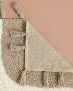 Square Cotton Bath Mat 60x90 cm Beige - Brick
