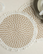 Rolena 50% Cotton 50% Jute 2 pcs Table Mat 35 cm Cream