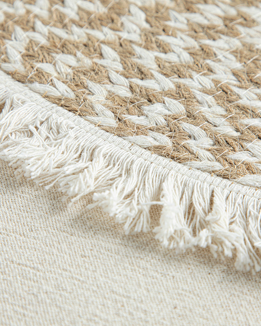 Rolena 50% Cotton 50% Jute 2 pcs Table Mat 35 cm Cream (view 3)