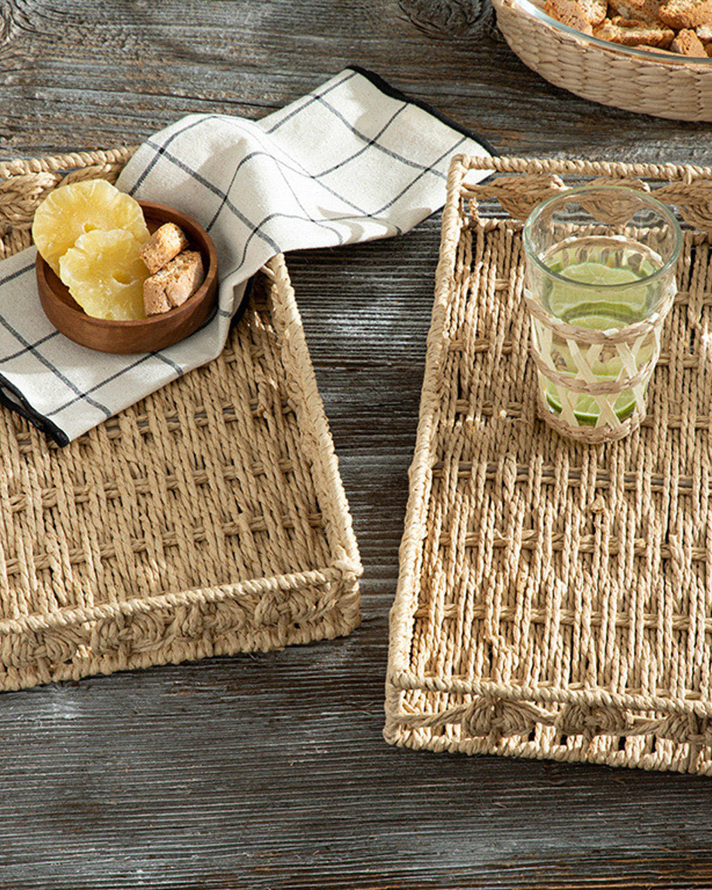 Dateless Wicker Tray 38x30 cm Brown (view 3)