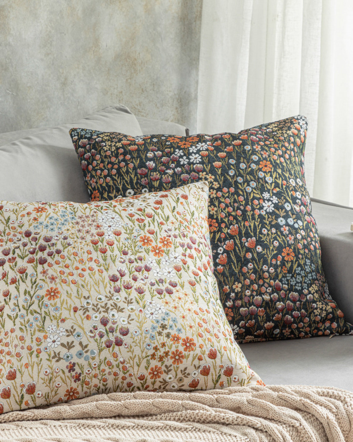 Fresco Gobelin Toss Pillow Cover 45x45 cm Ecru (view 4)