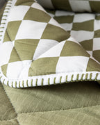 Squared Cotton Muslin Baby Quilt Set 95x145 cm (view 4)