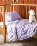 Squared Cotton Muslin Baby Quilt Set 95x145 cm (view 6)