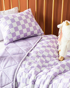 Squared Cotton Muslin Baby Quilt Set 95x145 cm (view 7)