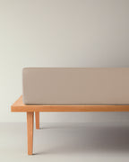 Plain Cotton Single Size Plus Fitted Sheet 120x200 cm - Coffee Foam