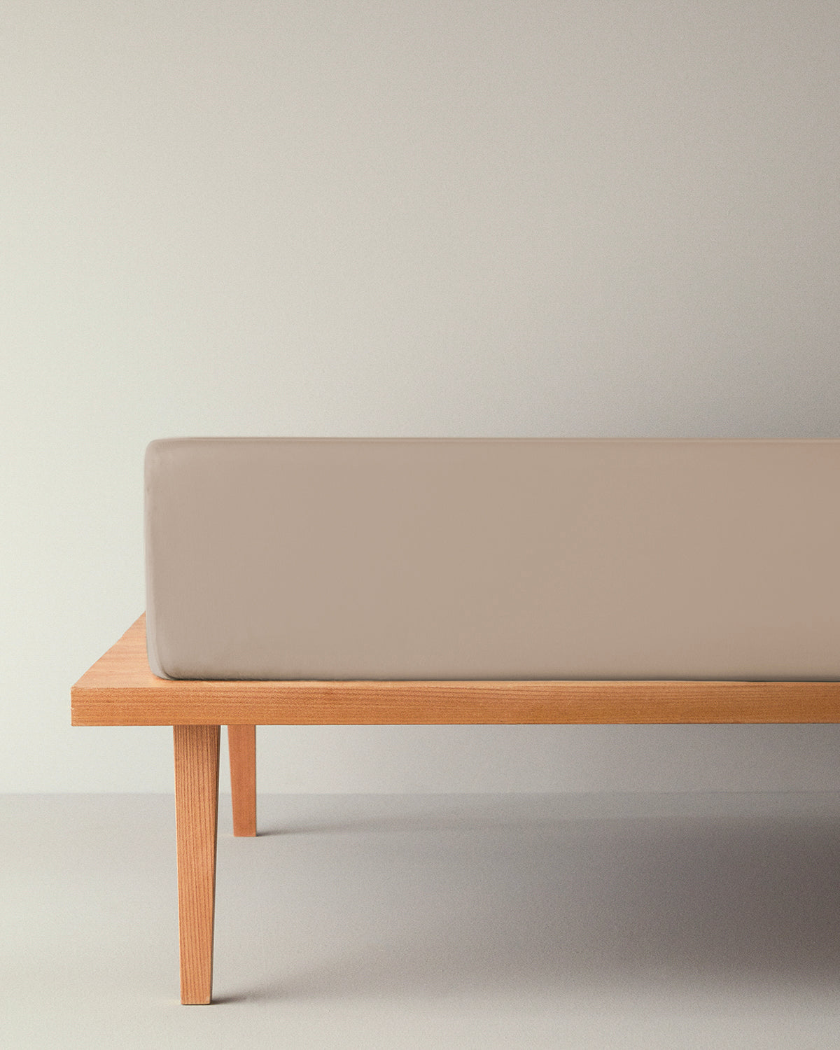 Plain Cotton Single Size Plus Fitted Sheet 120x200 cm - Coffee Foam