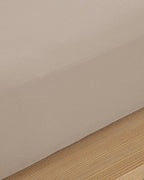 Plain Cotton Single Size Plus Fitted Sheet 120x200 cm - Pebble (view 2)