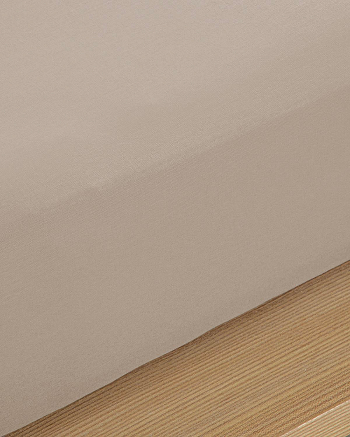 Plain Cotton Single Size Plus Fitted Sheet 120x200 cm - Pebble (view 2)