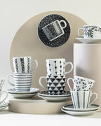 Porcelain 4 Pieces 2 Servings Coffee Cup Set 100 ml Black (view 3)