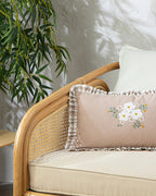 Plain Color Cotton Polyester Toss Pillow Cover Beige (view 5)
