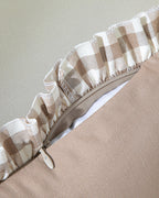 Plain Color Cotton Polyester Toss Pillow Cover Beige (view 7)