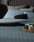 Floral Trail Crêpe Double Size Duvet Cover Set 200x220 cm Blue (view 3)