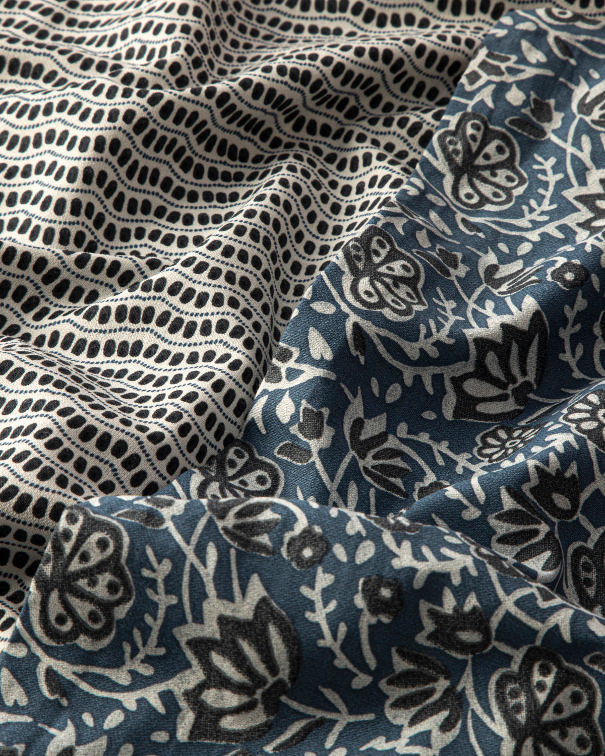 Floral Trail Crêpe Double Size Duvet Cover Set 200x220 cm Blue (view 6)