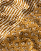 Palm Crêpe Double Size Duvet Cover Set 200x220 cm Mustard (view 6)