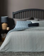 Floral Trail Crêpe Double Size Duvet Cover Set-Flat Sheet 200x220 cm Blue (view 2)