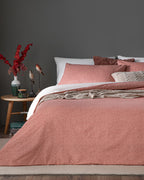Daisy Bouquet Green Crêpe Double Size Duvet Cover Set-Flat Sheet 200x220 cm Pink