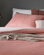 Daisy Bouquet Green Crêpe Double Size Duvet Cover Set-Flat Sheet 200x220 cm Pink (view 3)