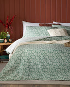 Olive Branch Crêpe Single Size Duvet Cover Set-Flat Sheet 160x220 cm Green