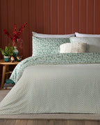 Olive Branch Crêpe Single Size Duvet Cover Set-Flat Sheet 160x220 cm Green (view 2)