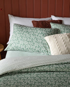 Olive Branch Crêpe Single Size Duvet Cover Set-Flat Sheet 160x220 cm Green (view 3)