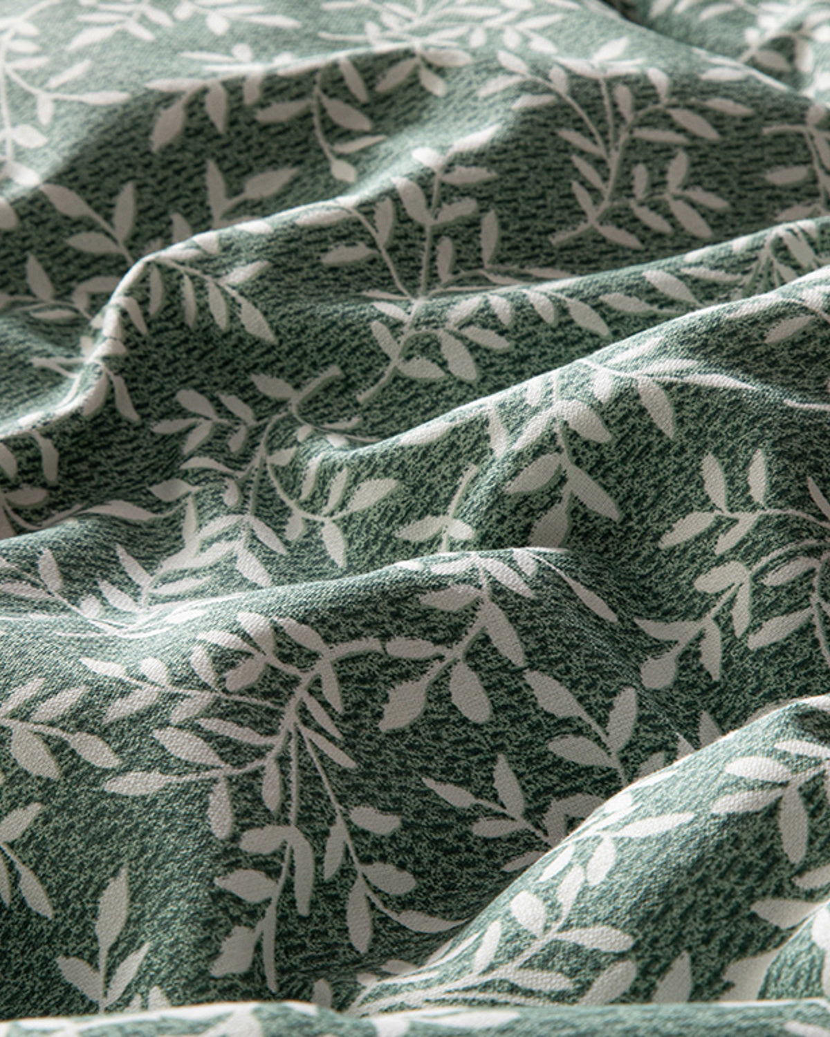 Olive Branch Crêpe Single Size Duvet Cover Set-Flat Sheet 160x220 cm Green (view 5)