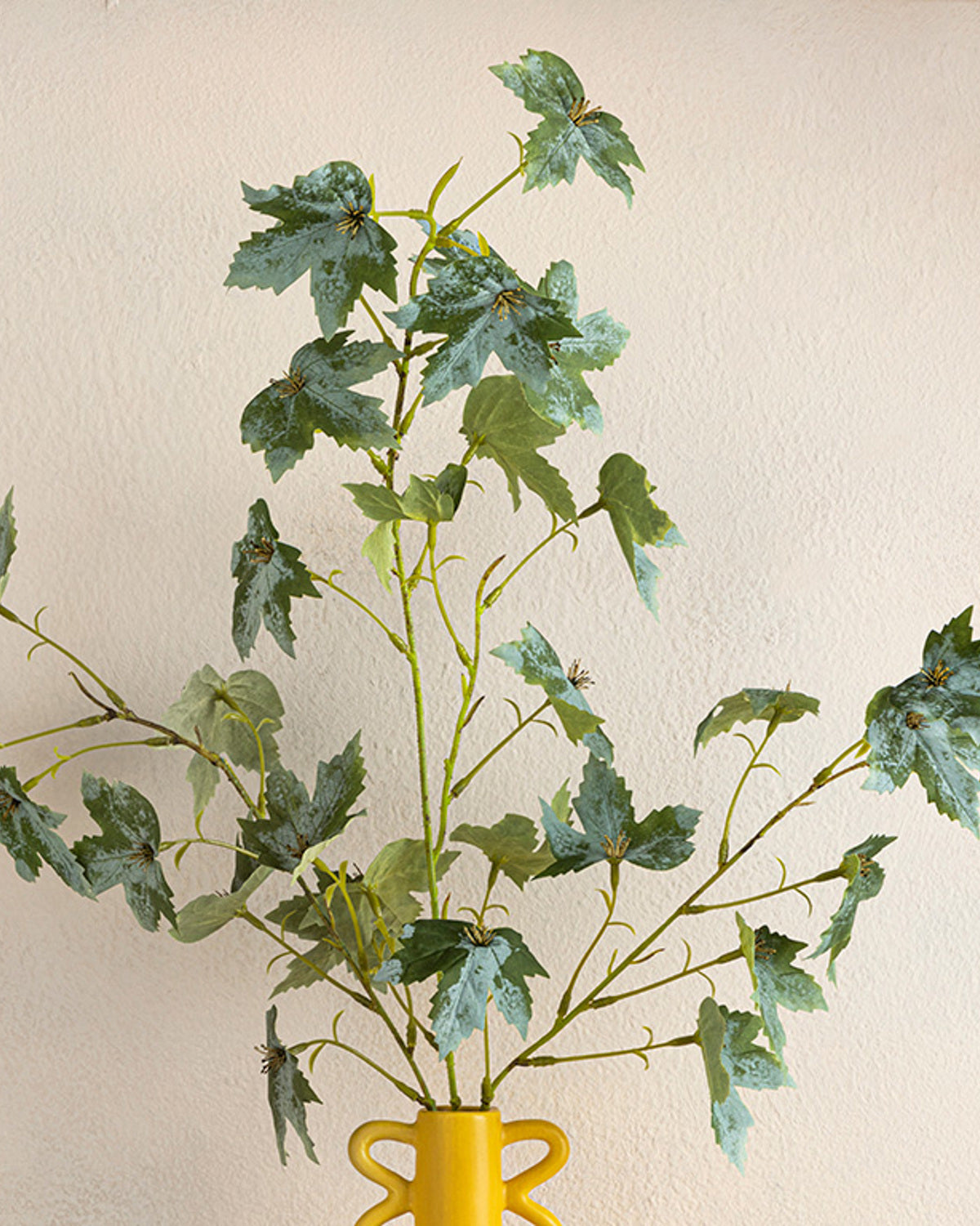 Mini Maple Stem Plastic Single Branch Artificial Flower 100 cm Green
