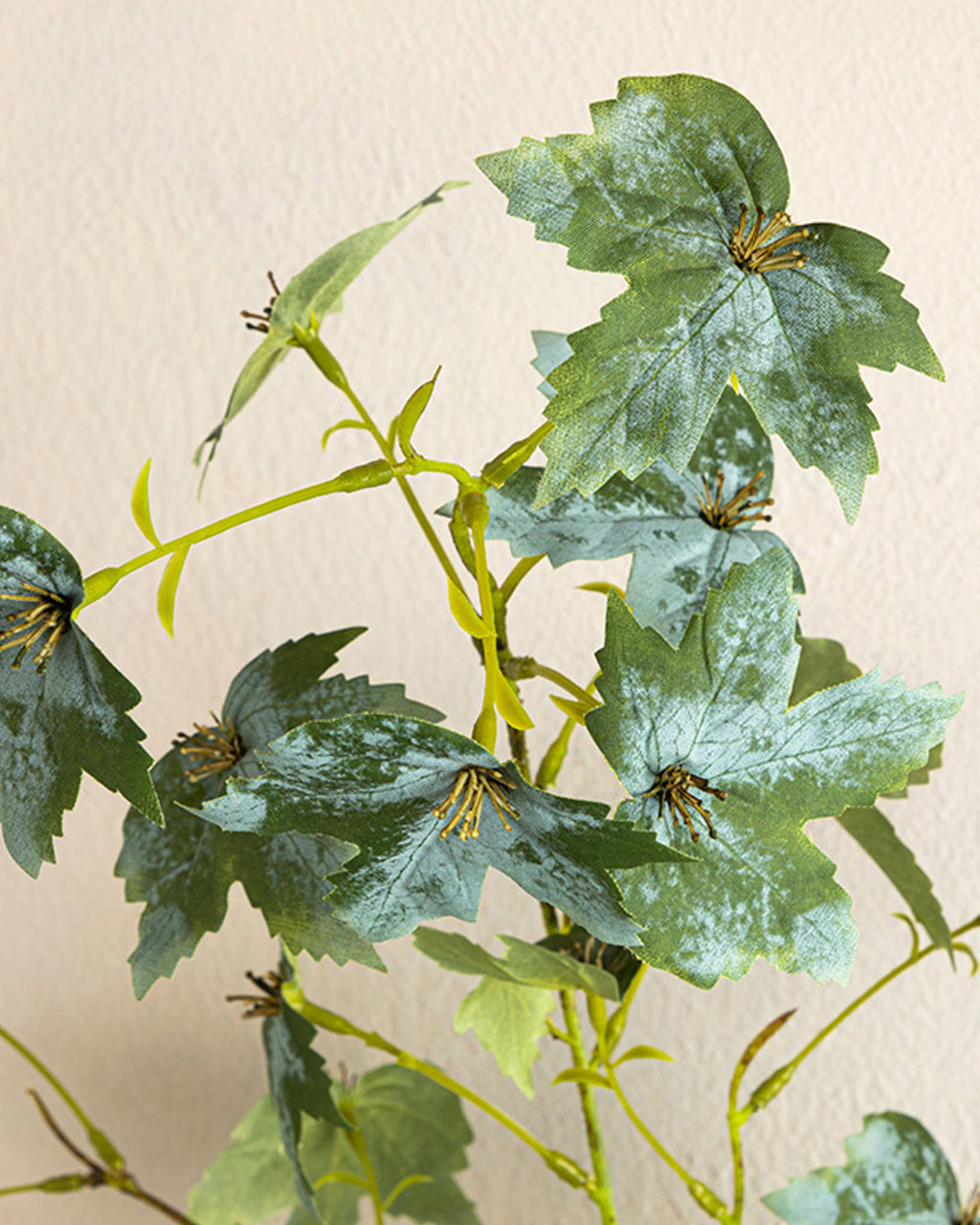 Mini Maple Stem Plastic Single Branch Artificial Flower 100 cm Green (view 2)