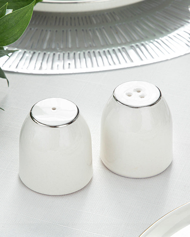 Torino Porcelain Salt and Pepper Shaker 5.5x5 cm Silver