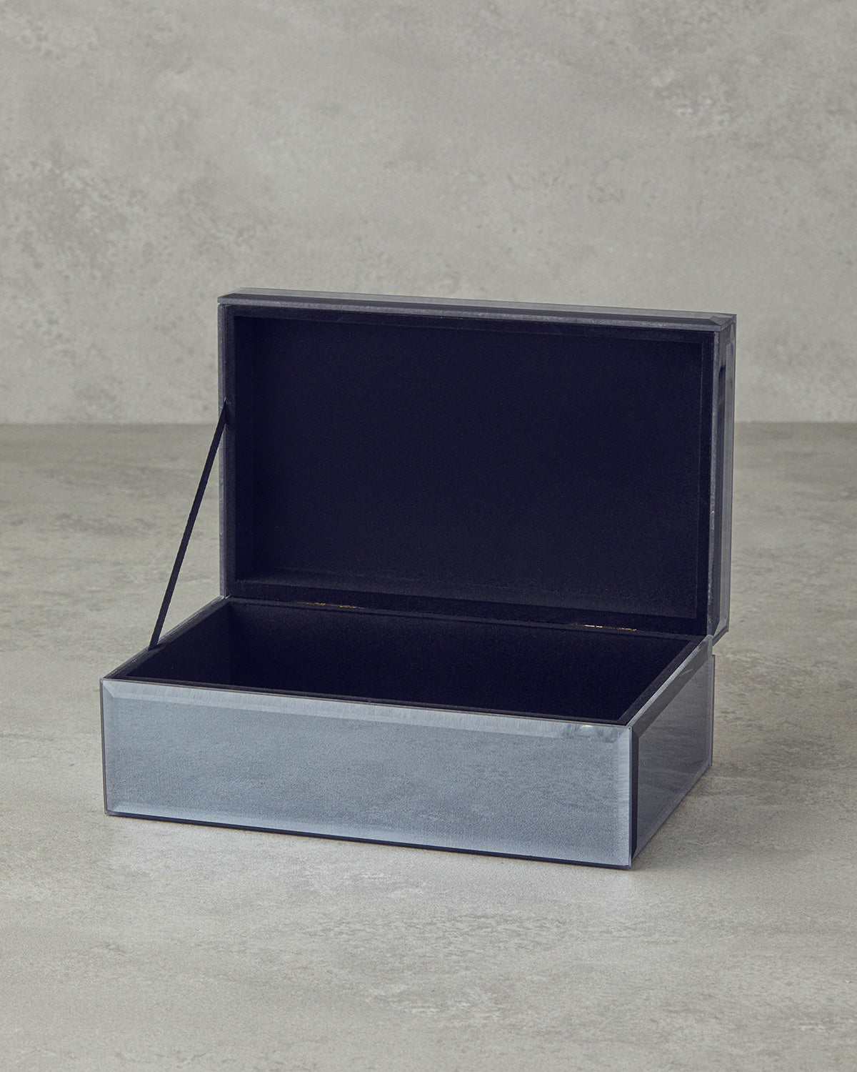 Kate Glass with Mirror Decorative Box 21x13x8.5 cm Smoke