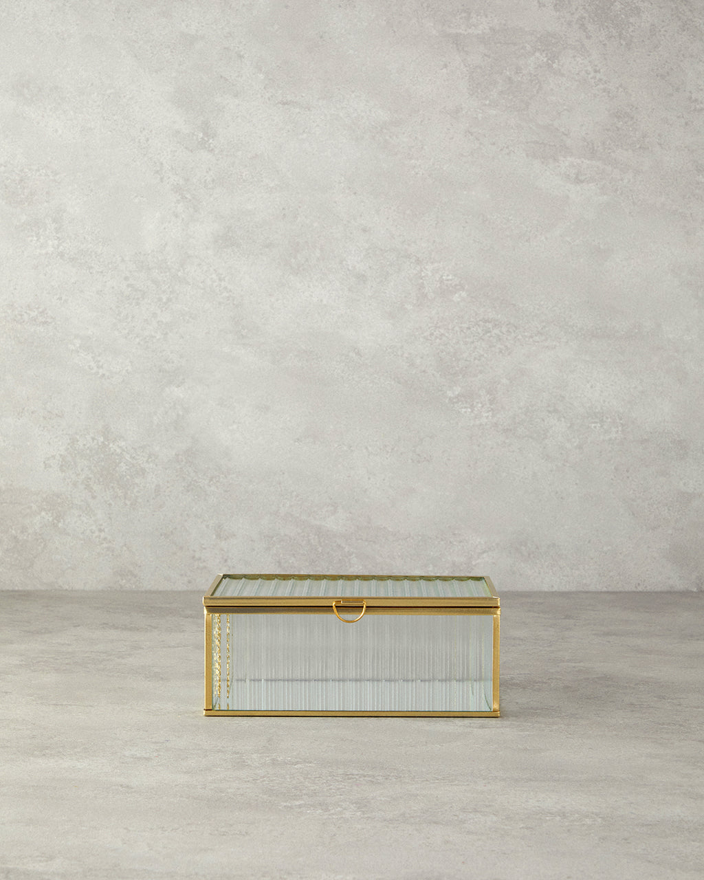 Luxury Glass Decorative Box 20x12x8cm Gold